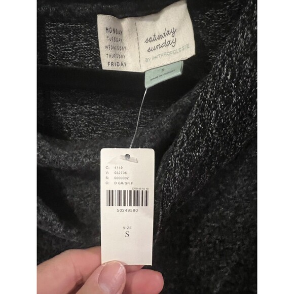 SATURDAY SUNDAY top Sz S Tulip Hem Anthropologie Wendy knit tunic Cowl Neck New - Picture 5 of 8